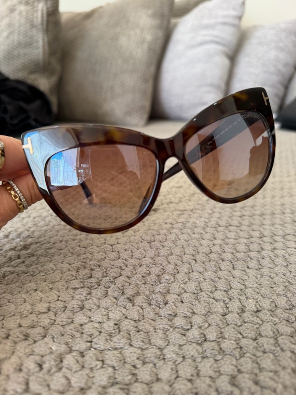 Tom Ford Tortoiseshell Cat-Eye Sunglasses with Brown Gradient Lenses